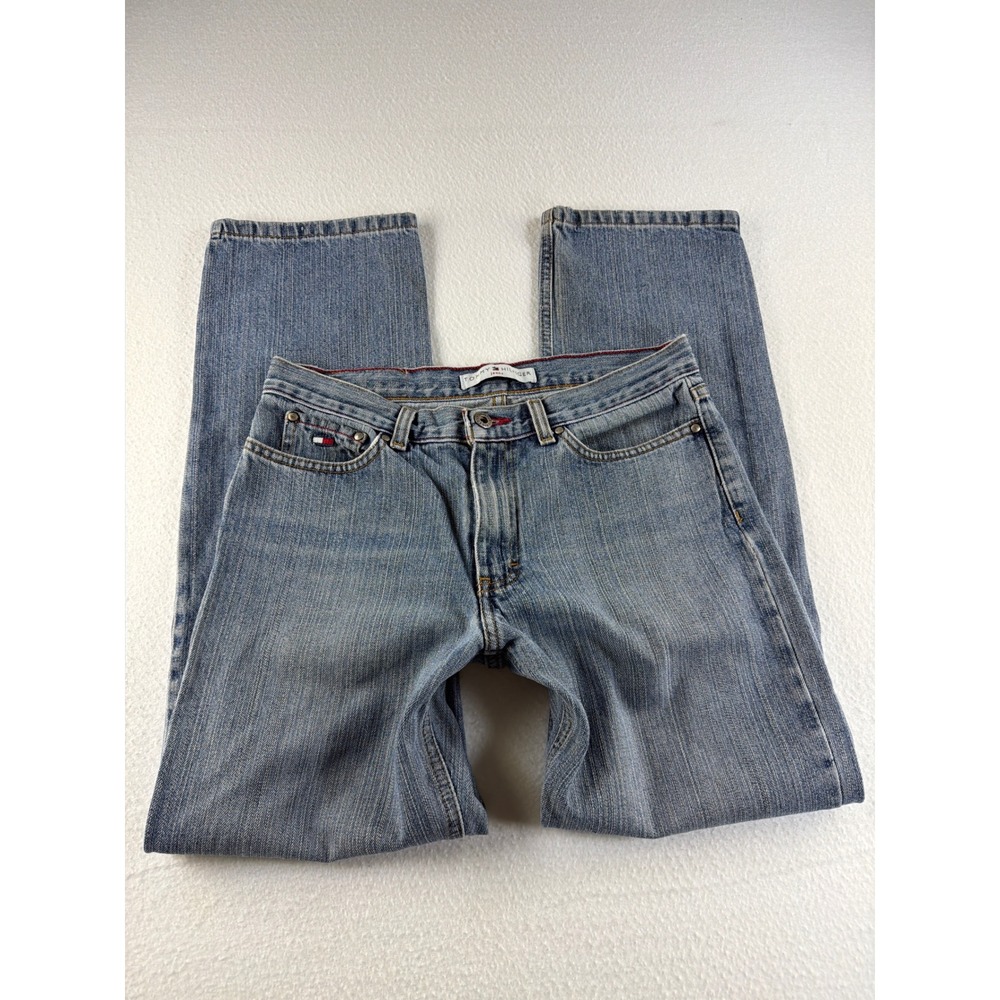 Tommy Hilfiger Vintage 2002 Boyfriend Jeans Aged Blue Straight Leg Size 4